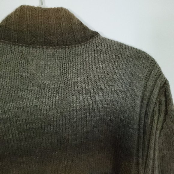 Lucky Brand Cardigan Wool Sweater Men's Medium Gray Brown Button Up Knit Coat - Picture 9 of 12